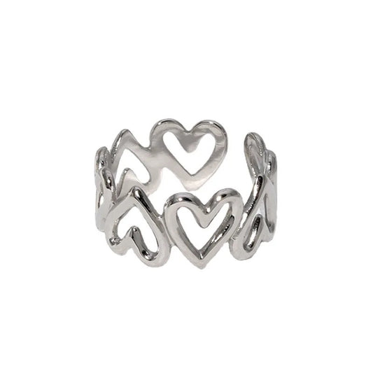 Hollow Hearts ring (silver)